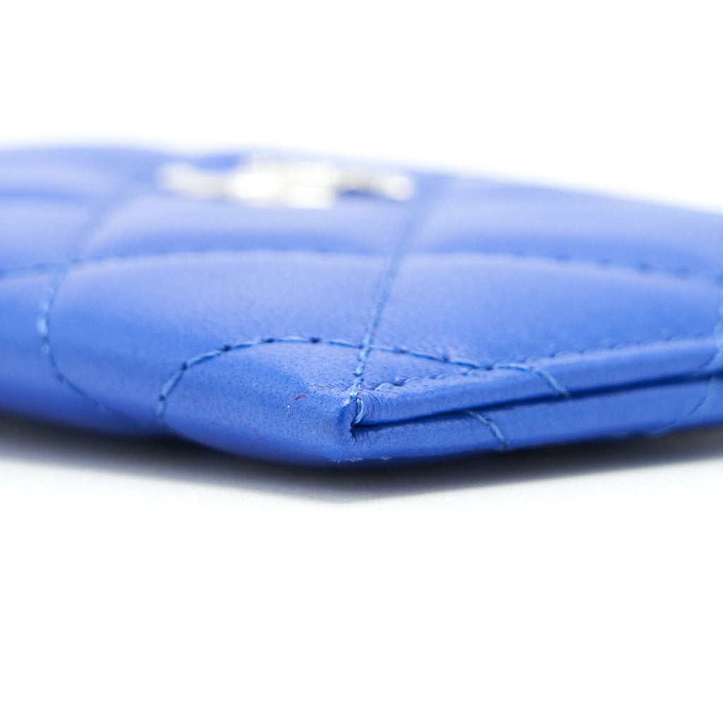 CHANEL CLASSIC CC CARD HOLDER LAMBSKIN BLUE SHW