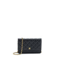 CHANEL CLASSIC WALLET ON CHAINS LAMBSKIN BLACK GHW(MICROCHIP)