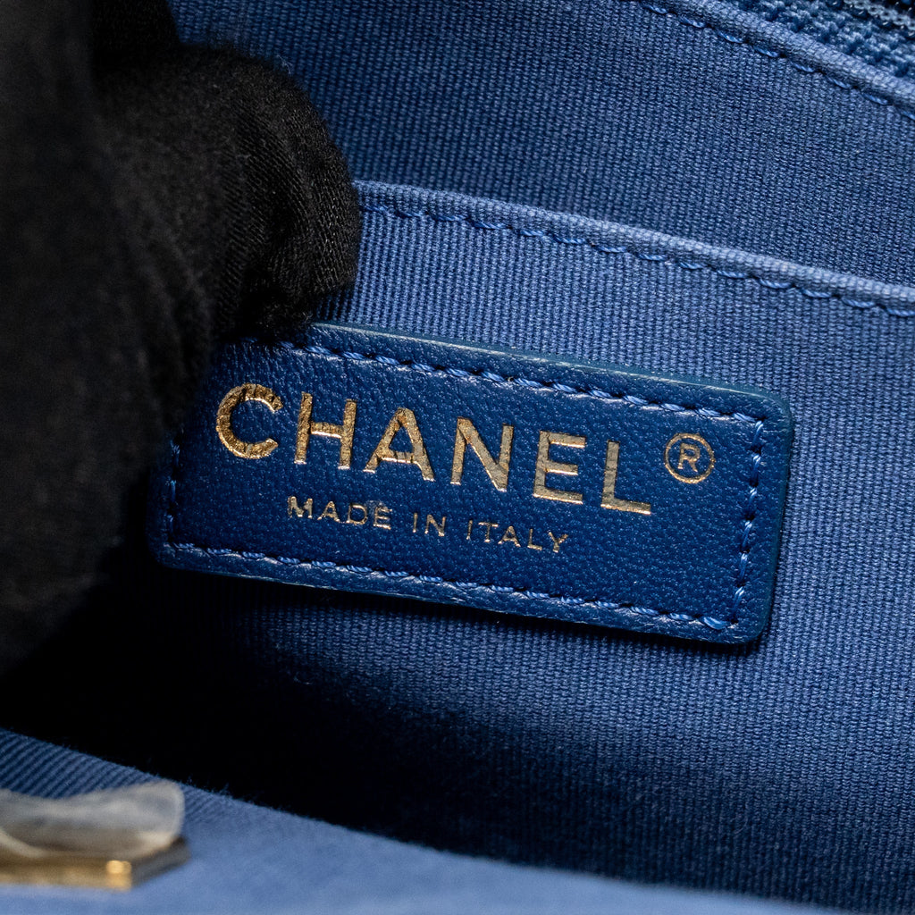 CHANEL 23S FLAP BACKPACK DENIM BLUE GHW (MICROCHIP)