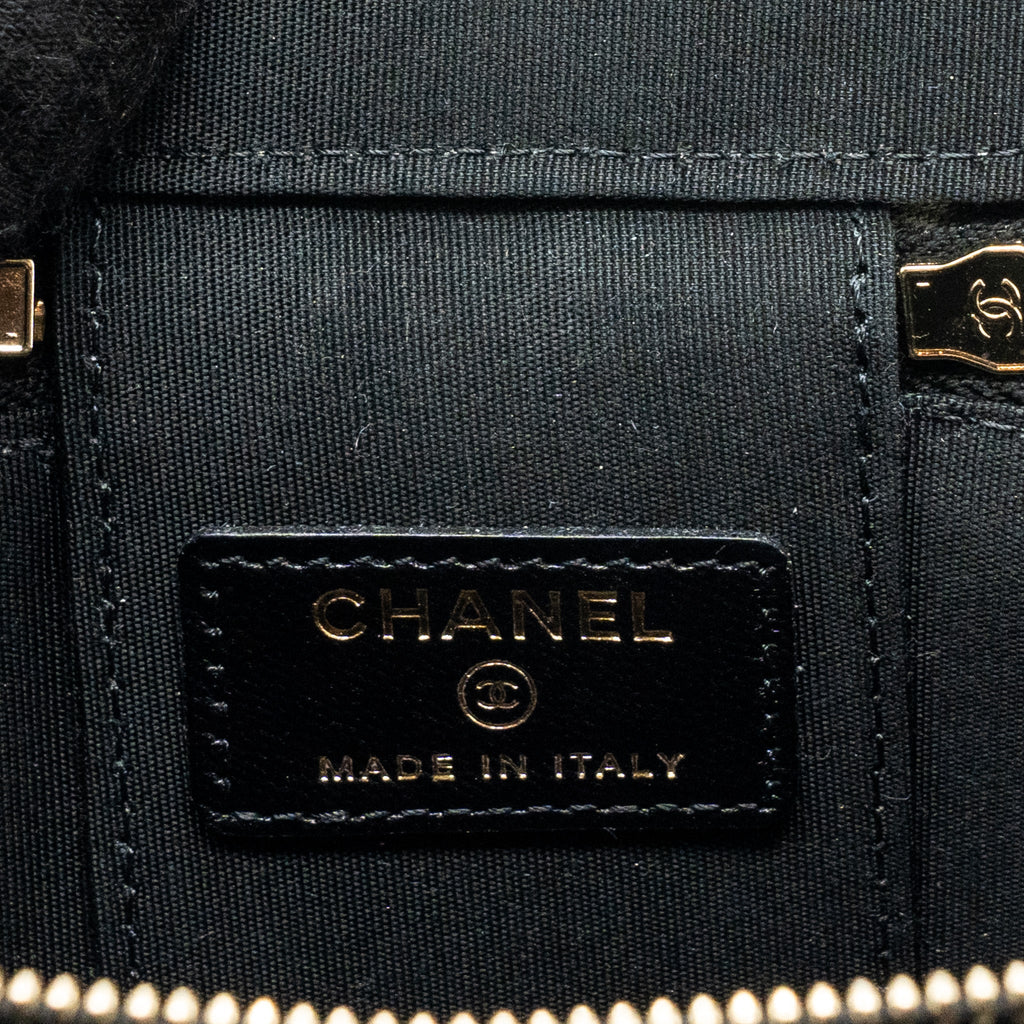 CHANEL TOP HANDLE MINI VANITY LAMBSKIN BLACK GHW