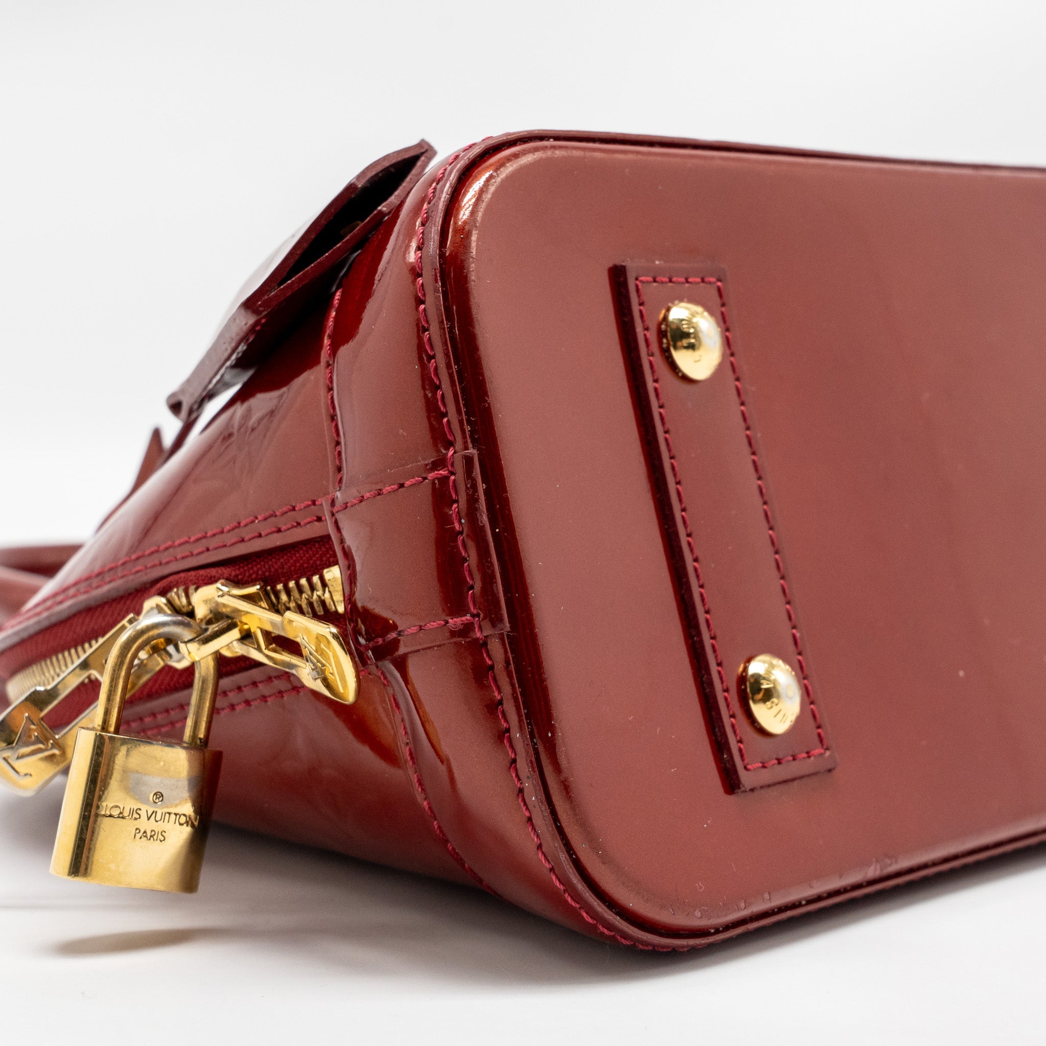 LOUIS VUITTON ALMA BB PATENT LEATHER RED GHW