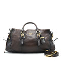 PRADA HANDLE TOTE BAG WITH STRAP IN BROWN