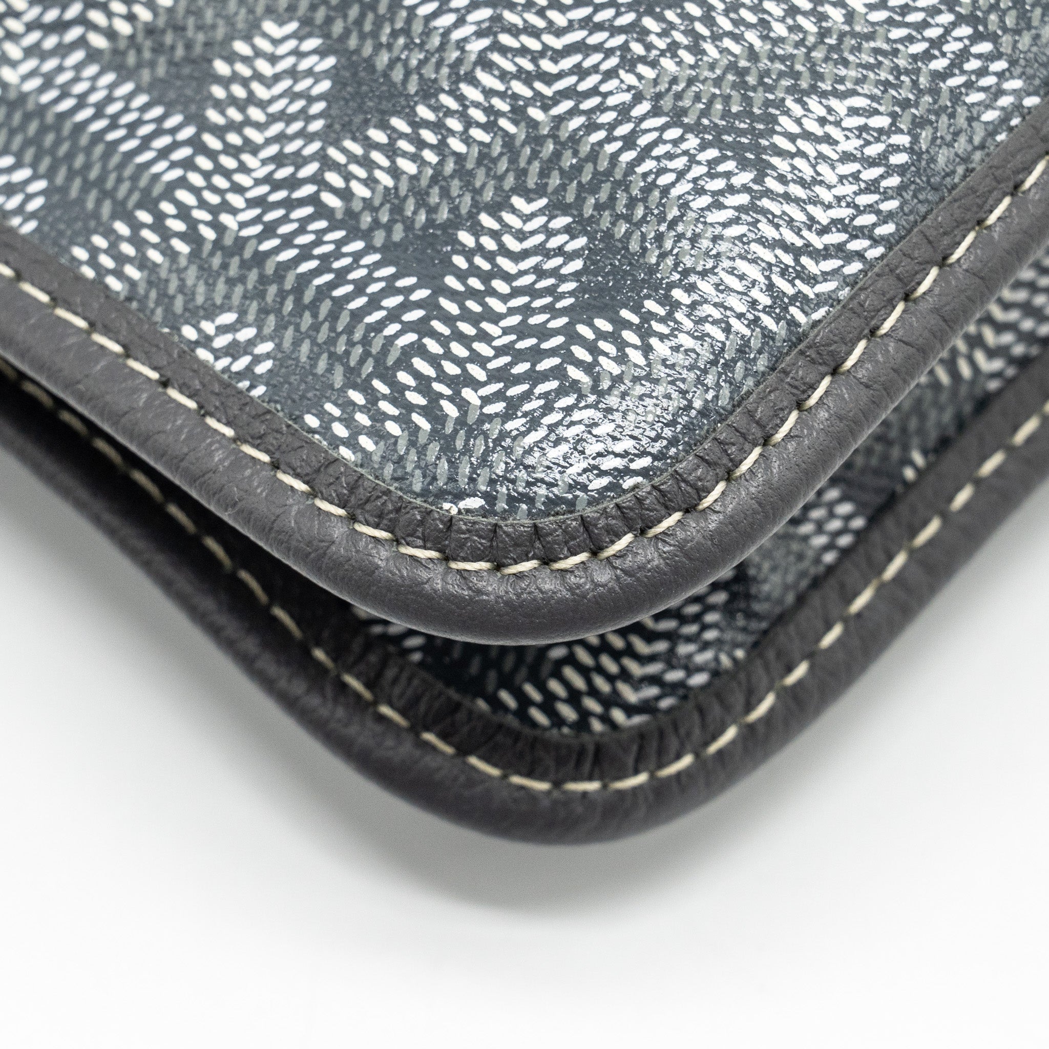 GOYARD PORTEFEUILLE POCHETTE PLUMET GOYARDINE CANVAS / LEATHER GREY SHW