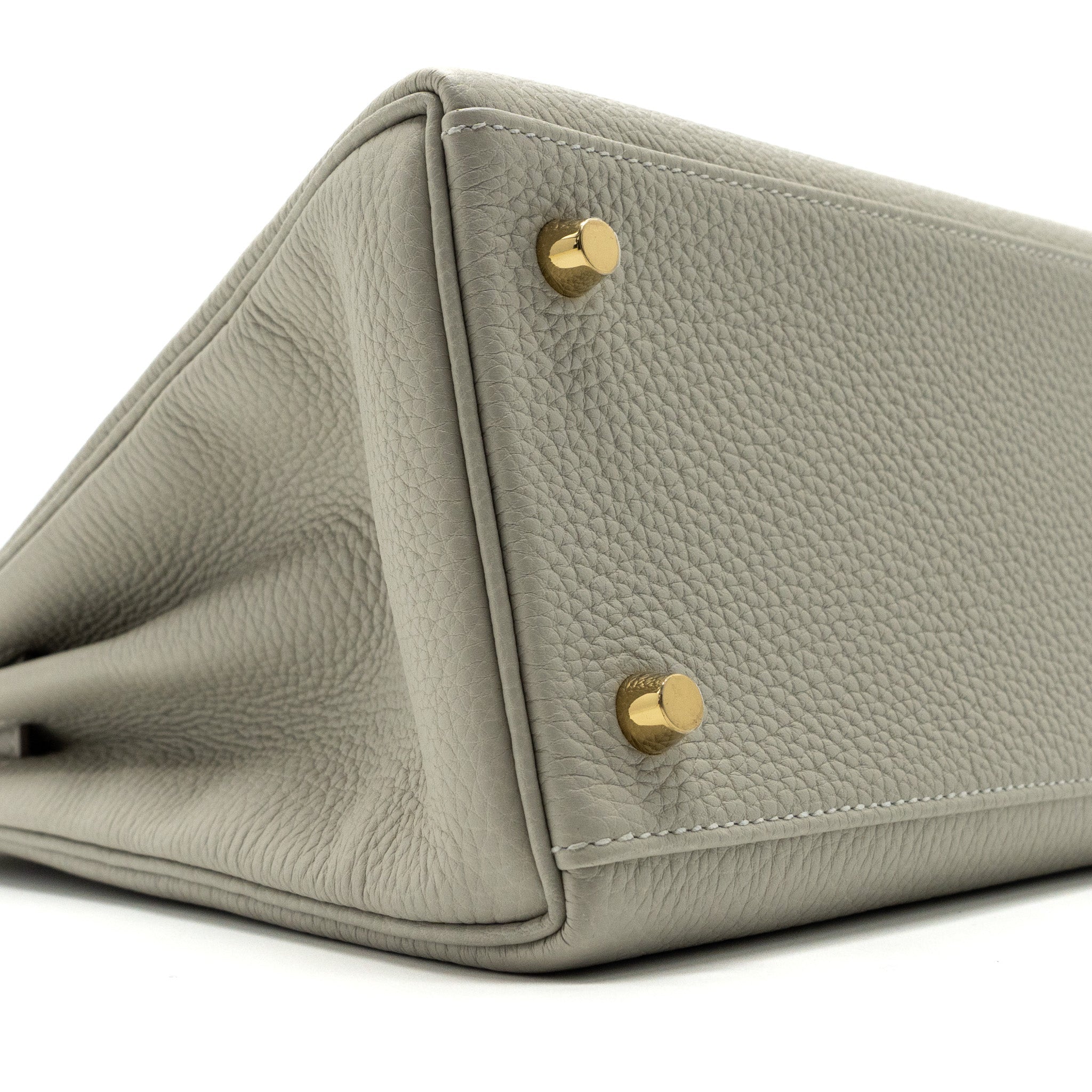 HERMES KELLY 28 TOGO LEATHER GRIS PERLE GHW