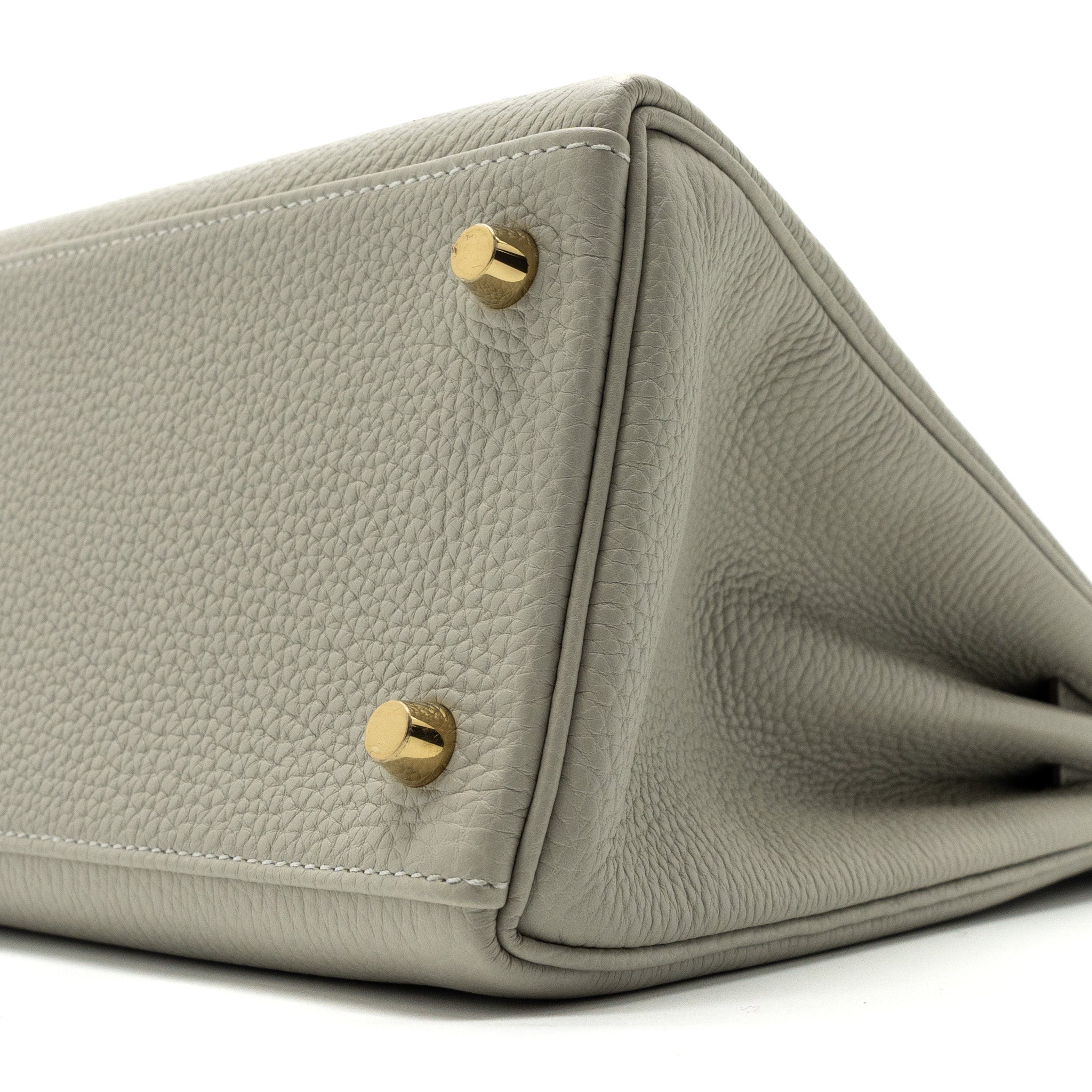 HERMES KELLY 28 TOGO LEATHER GRIS PERLE GHW