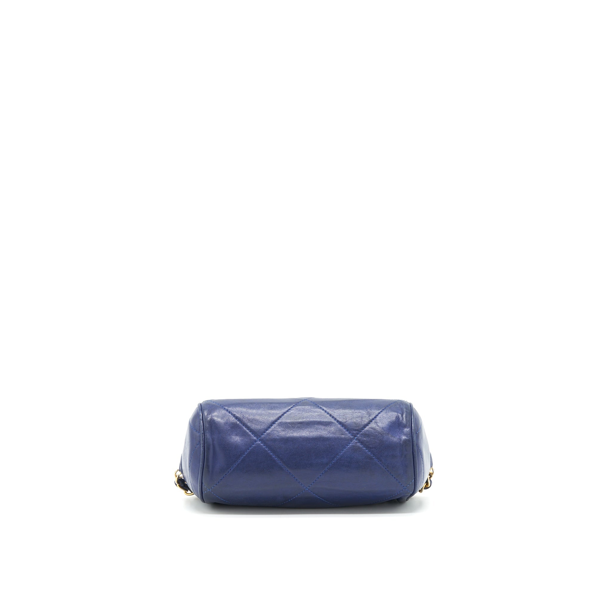 CHANEL VINTAGE BARREL BAG LAMBSKIN NAVY GHW