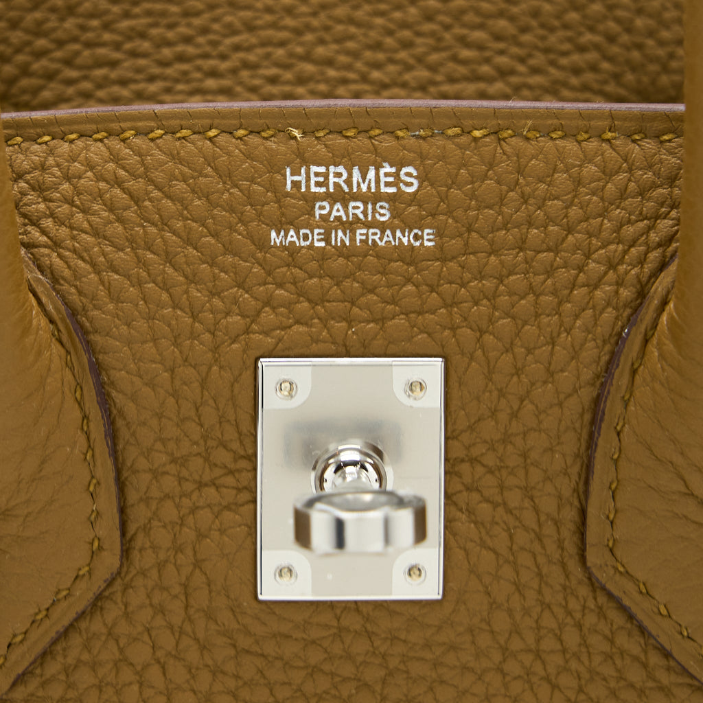 HERMES BIRKIN 25 TOGO U8 BRONZE/ T0 BLUE BRUME SHW
