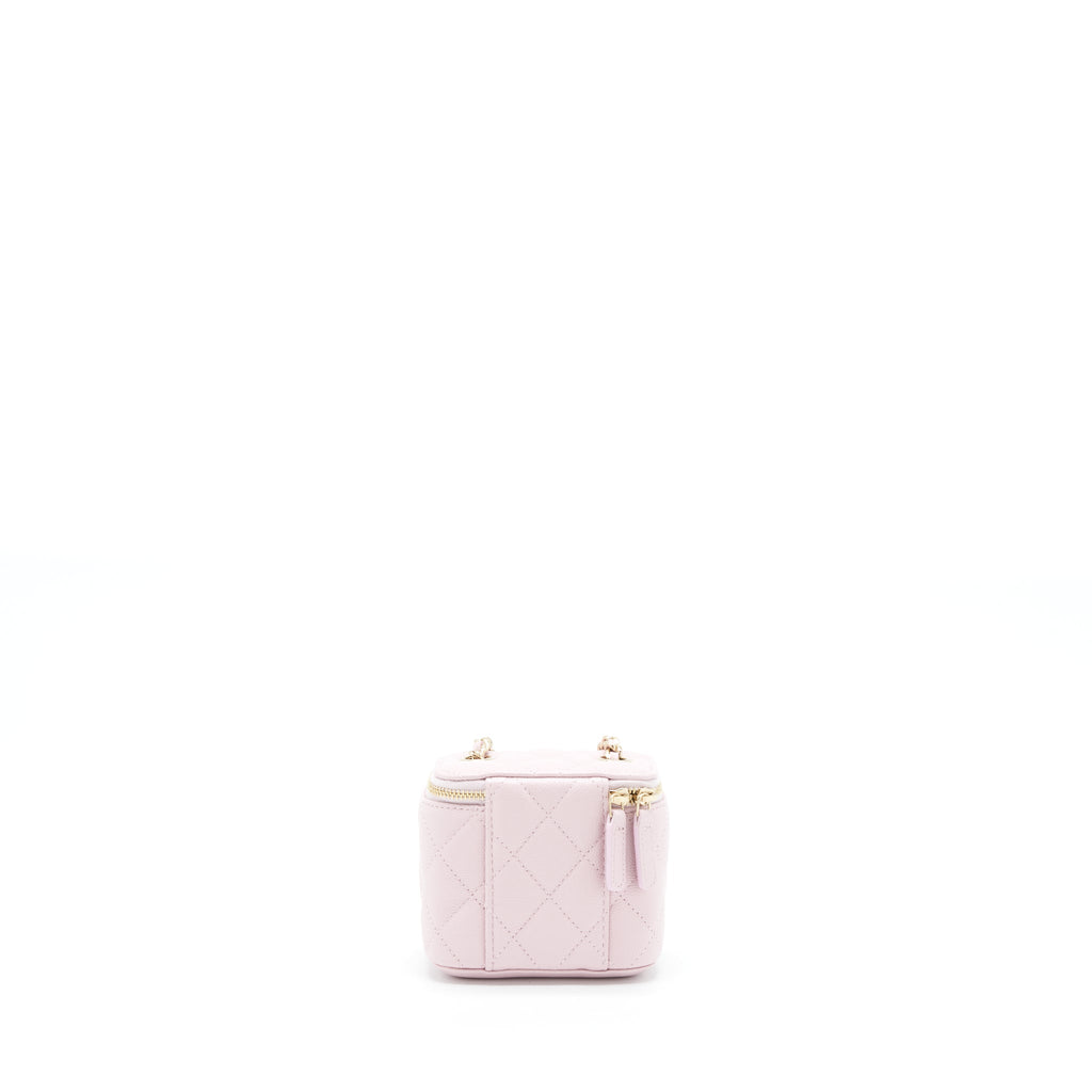 CHANEL MINI VANITY CASE CAVIAR PINK LGHW