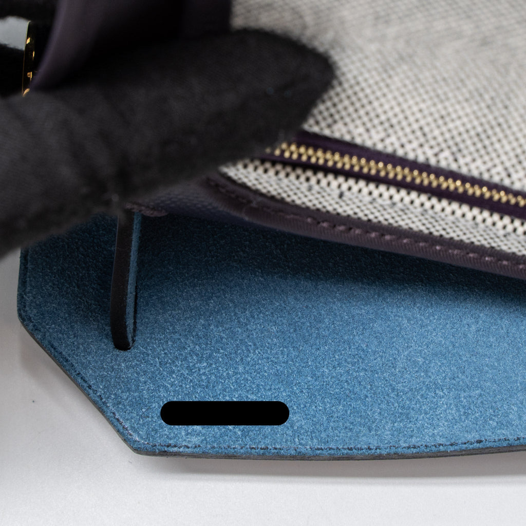 HERMES HERBAG ZIP 31 BAG TOILE H BERLINE CANVAS/VACHE HUNTER CASSIS/BLACK/BLUE SAPHIR GHW