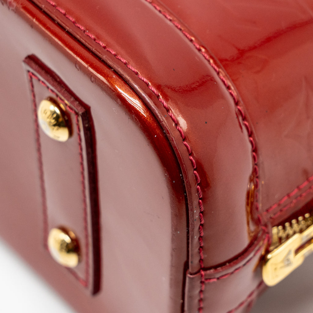 LOUIS VUITTON ALMA BB PATENT LEATHER RED GHW
