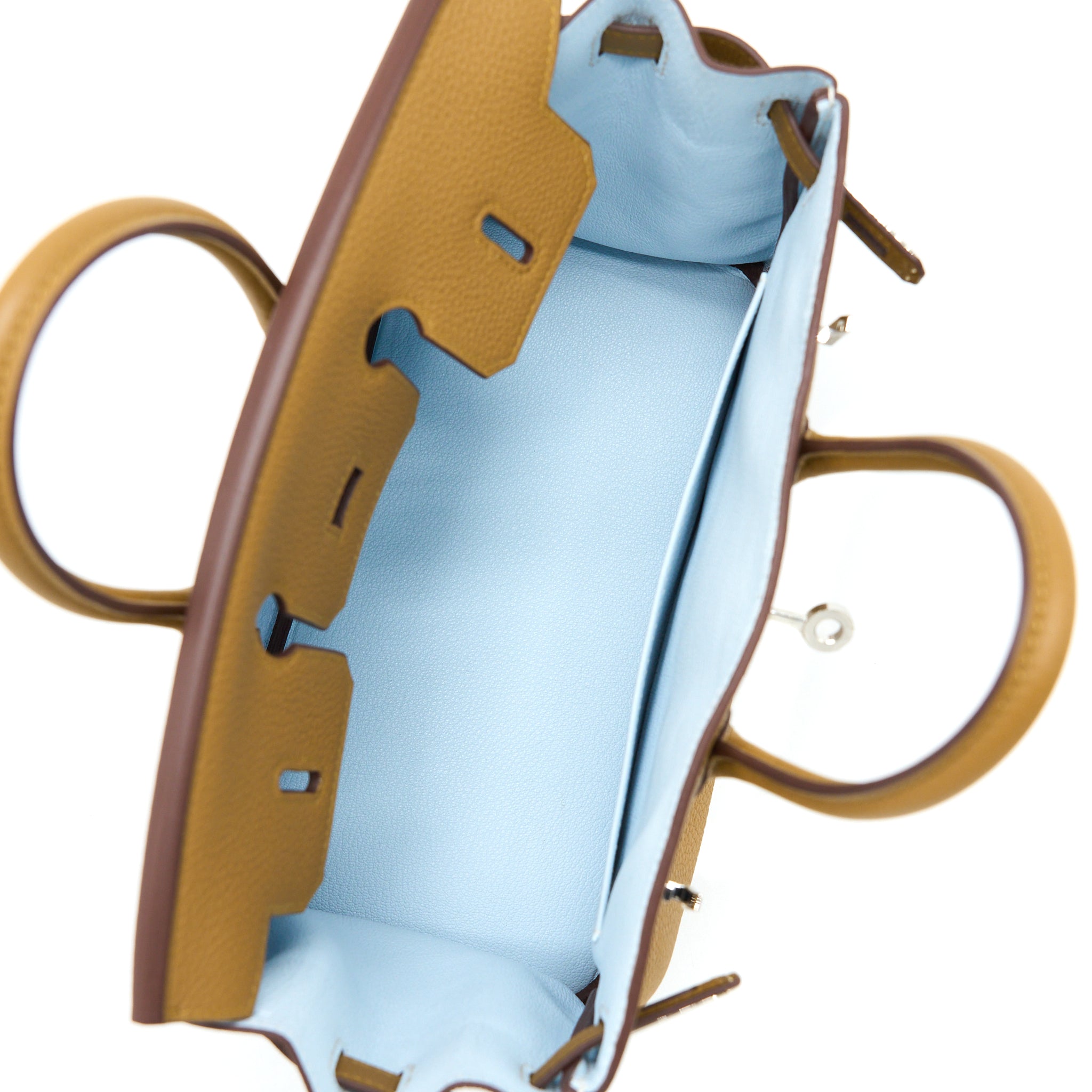 HERMES BIRKIN 25 TOGO U8 BRONZE/ T0 BLUE BRUME SHW