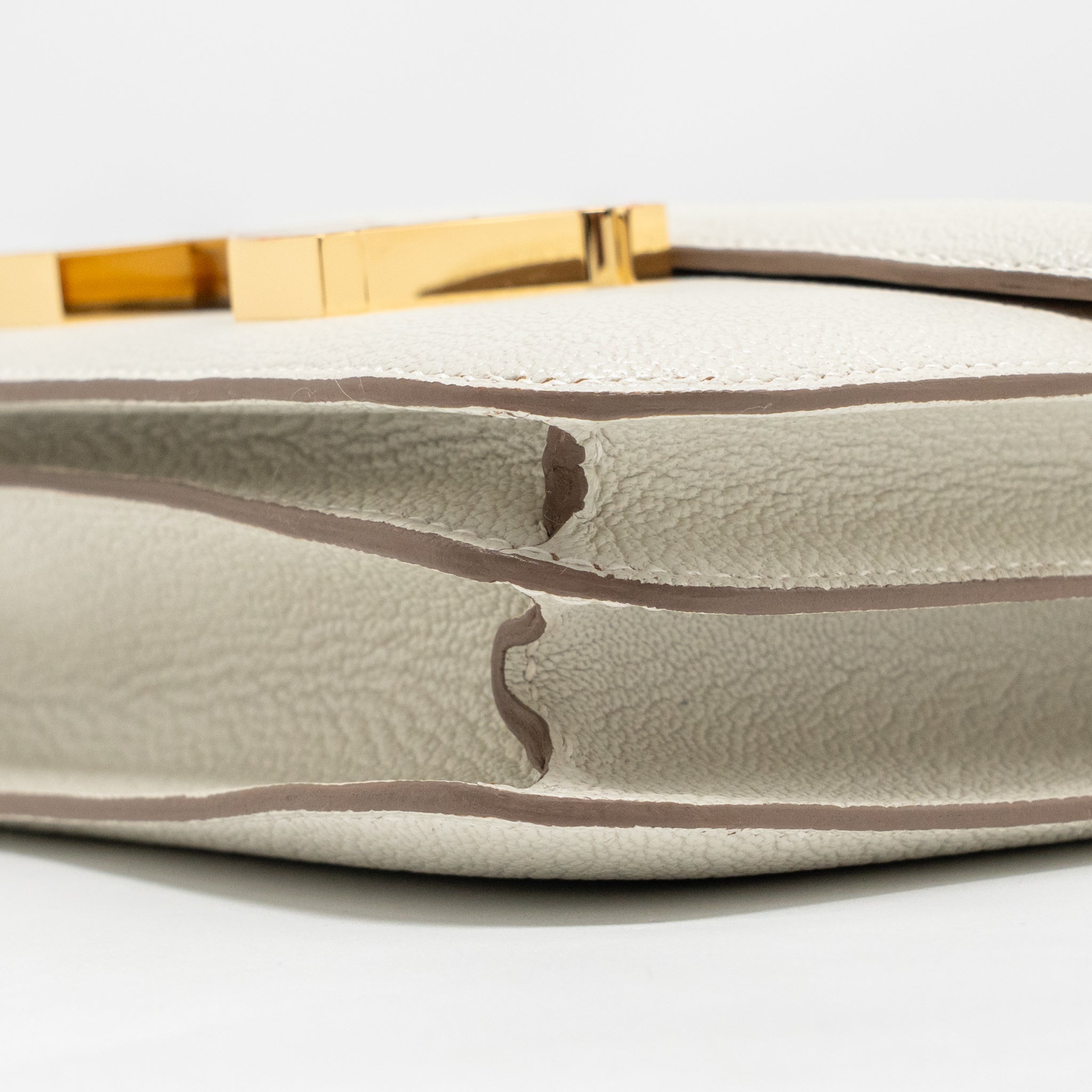 HERMES MINI CONSTANCE CHÈVRE MYSORE MUSHROOM/BISCUIT GHW