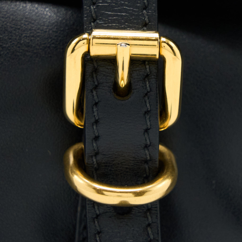 PRADA CORSAIRE HOBO BAG VELVET/LEATHER BLACK GHW