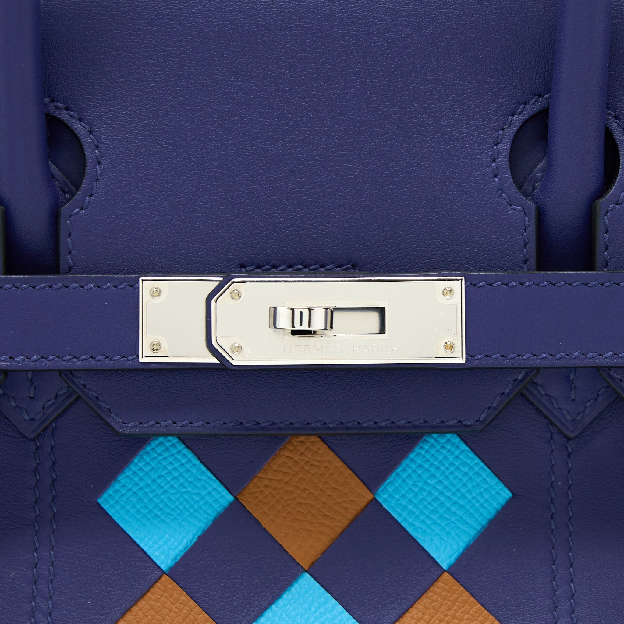 HERMES BIRKIN 30 TRESSAGE SWIFT BLEU/ENCRE SHW