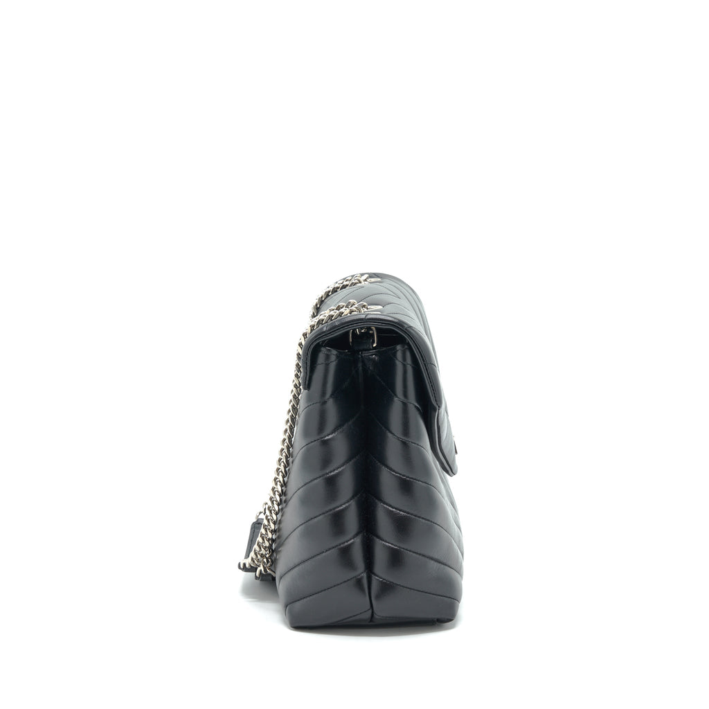 SAINT LAURENT / YSL LOULOU MEDIUM BAG CALFSKIN BLACK SHW