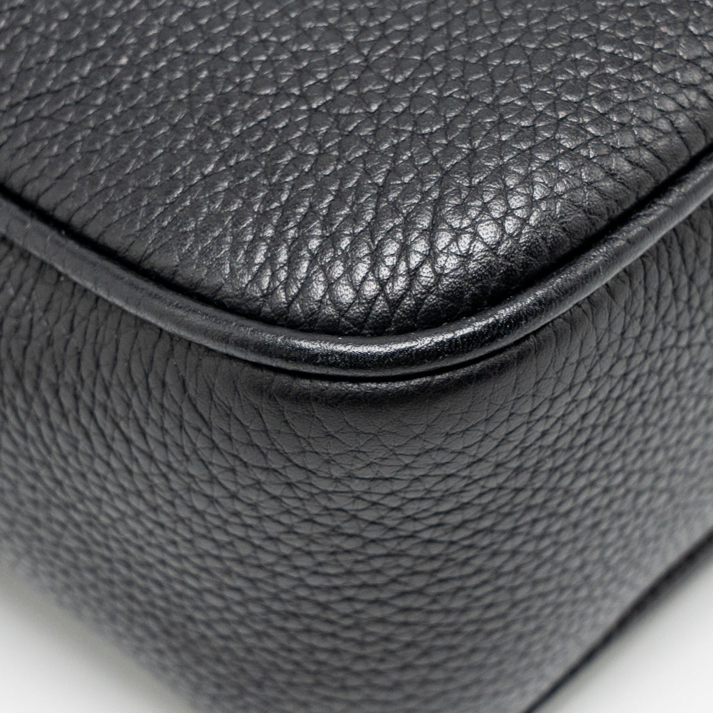 GUCCI SOHO DISCO CAMERA CROSSBODY BAG CALFSKIN BLACK LGHW