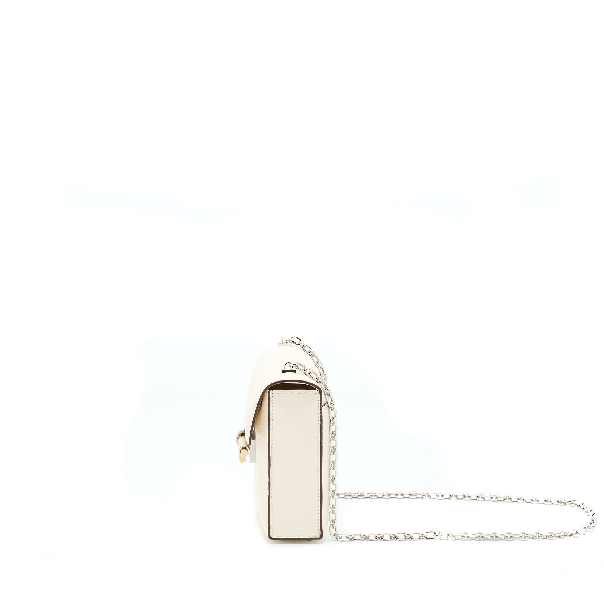 HERMES MINI VERROU BAG CHEVRE MYSORE NATA WITH HAVANE/TCHAI/ETOUPE HARDWARE
