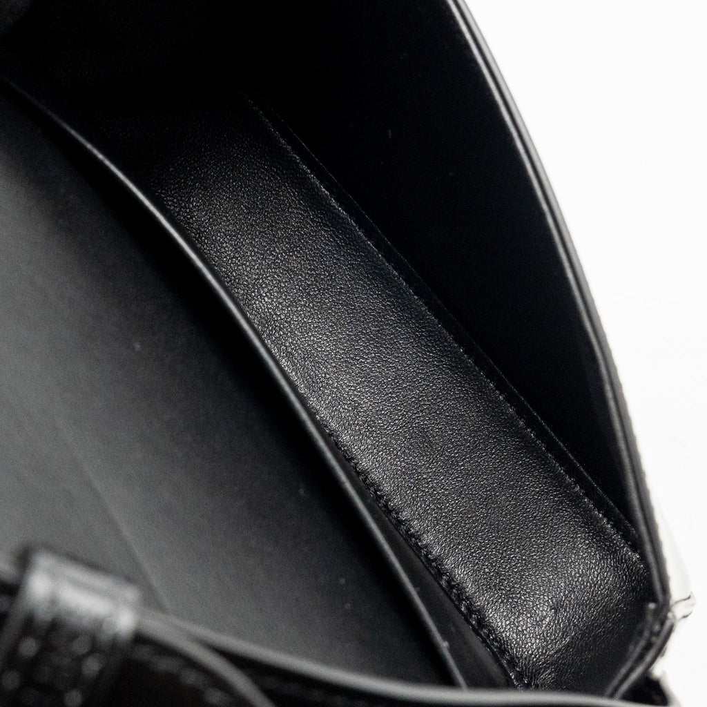 CELINE TRIOMPHE SHOULDER BAG SHINY CALFSKIN BLACK GHW