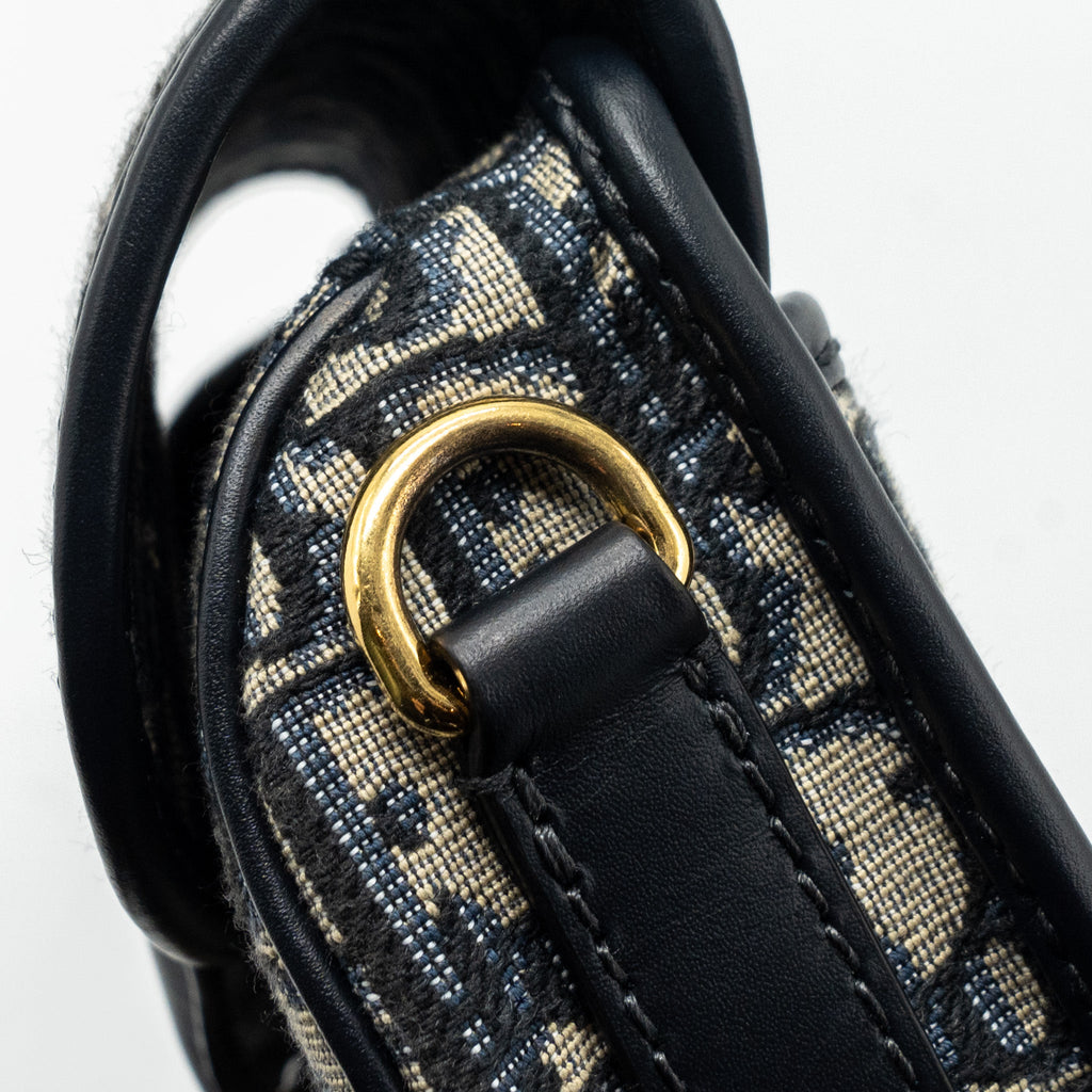 DIOR BOBBY EAST-WEST BAG BLUE OBLIQUE JACQUARD GHW