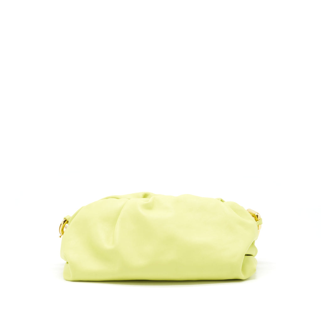 BOTTEGA VENETA CHAIN POUCH CALFSKIN LIGHT GREEN GHW