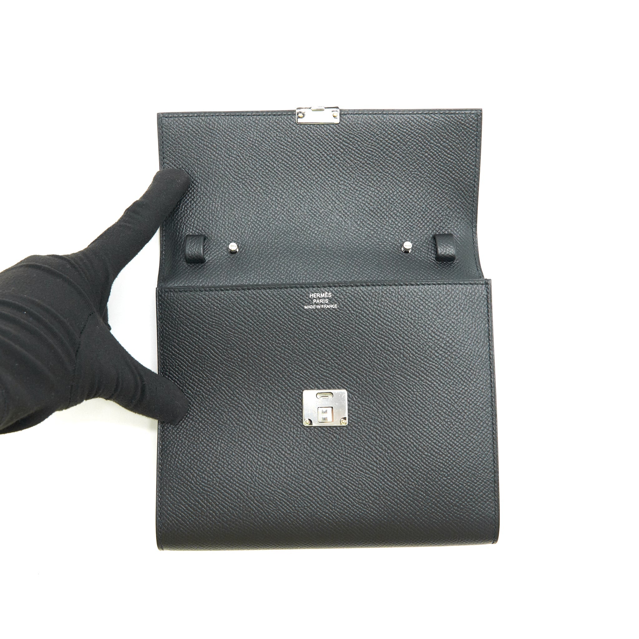 HERMES CLIC 16 WALLET EPSOM BLACK SHW