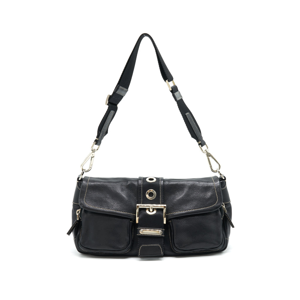 PRADA LONG SHOULDER BAG IN BLACK SHW