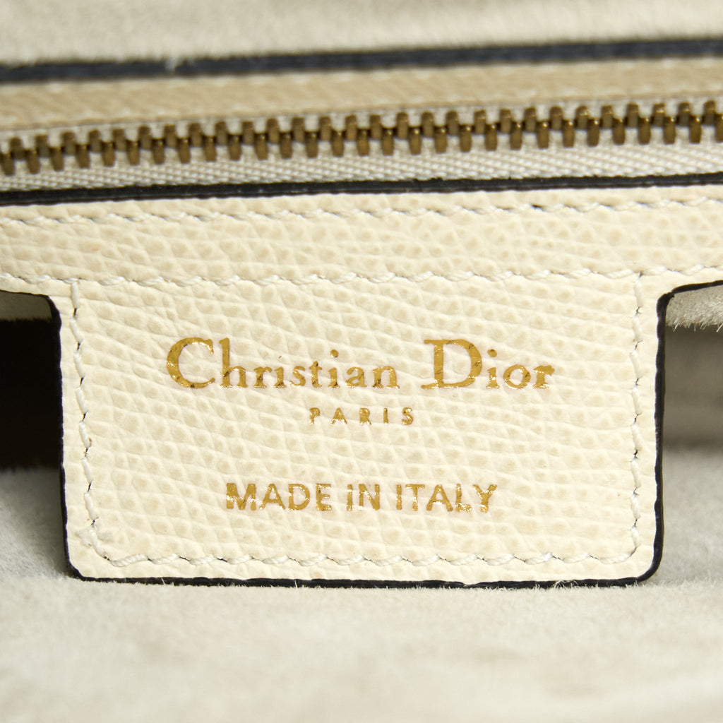 DIOR MEDIUM SADDLE BAG CALFSKIN WHITE GHW