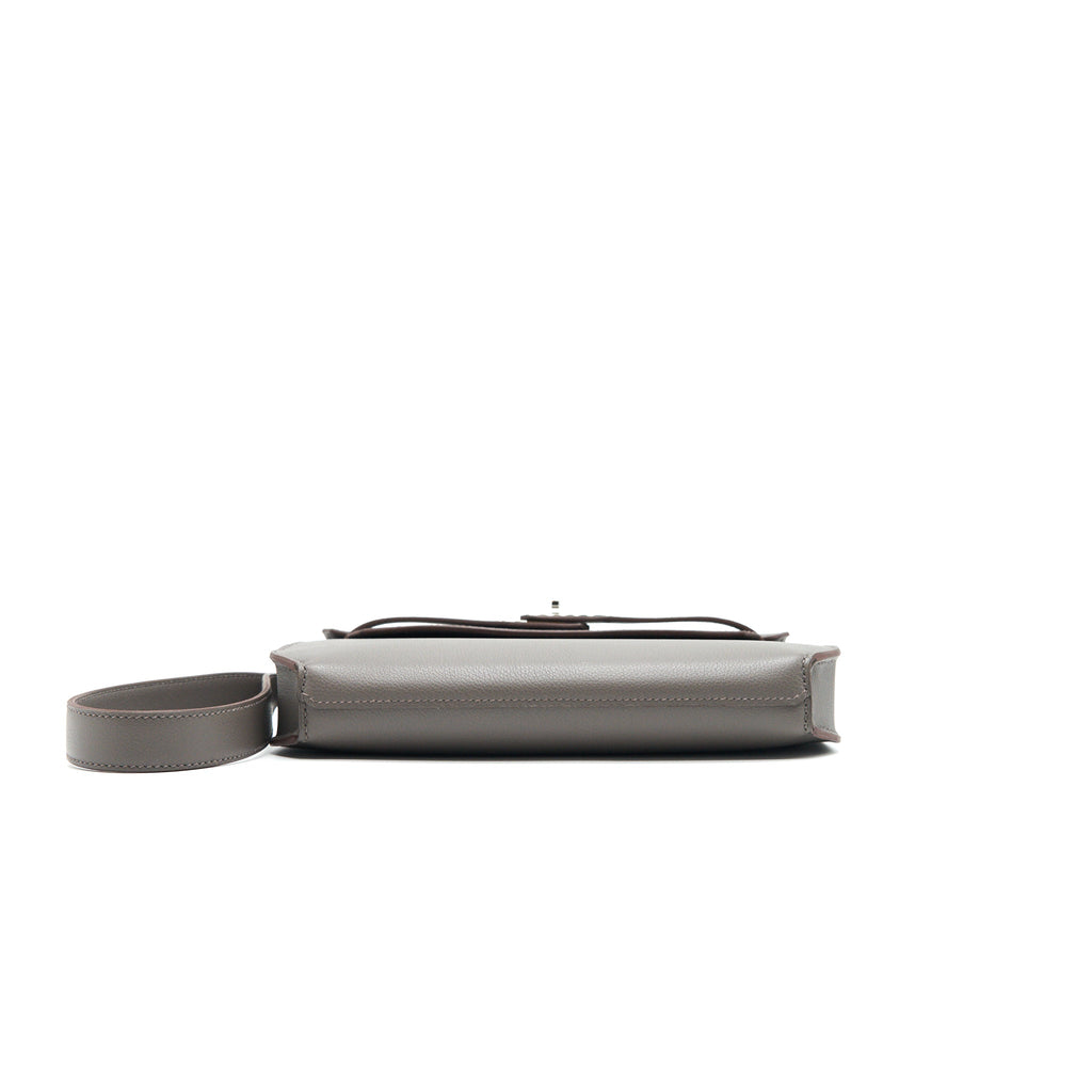 HERMES POUCHETTE KELLY DEPENCHES 25 VEAU EVERCOLOUR 8F GRIS ETAIN SHW