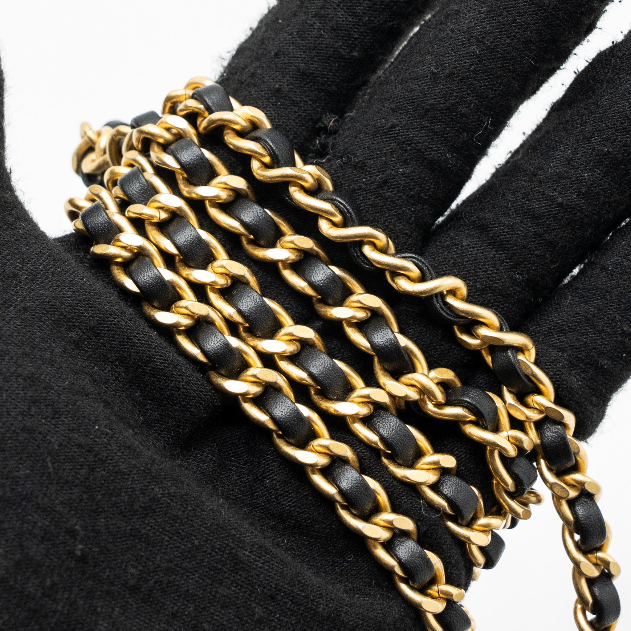 CHANEL 24C GOLD CRUSH MINI FLAP BAG CALFSKIN BLACK GHW (MICROCHIP)