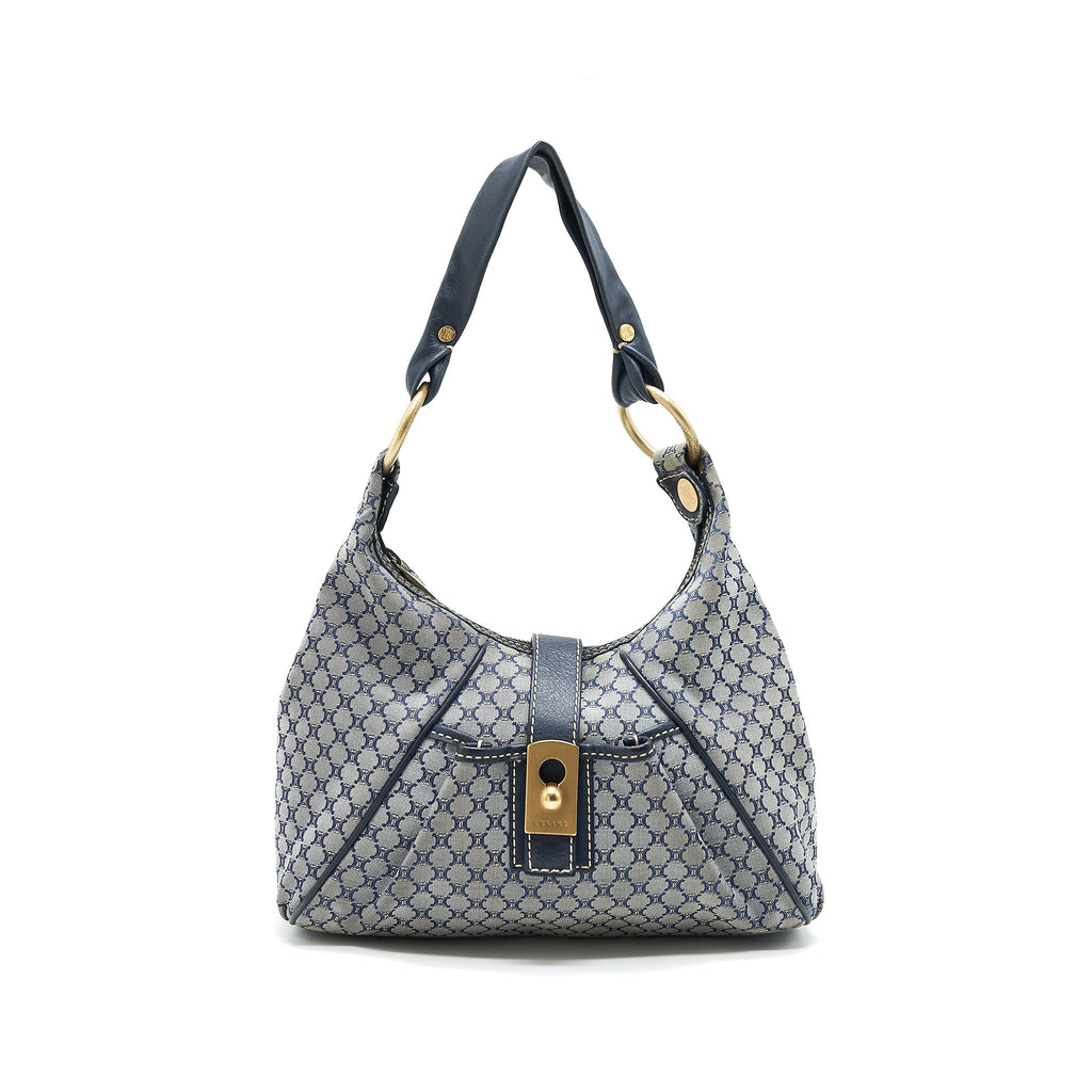 CELINE VINTAGE CANVAS SHOULDER BAG