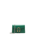 GUCCI DIONYSUS SUPER MINI BAG GREEN RUTHENIUM GOLD/SLIVER HARDWARE