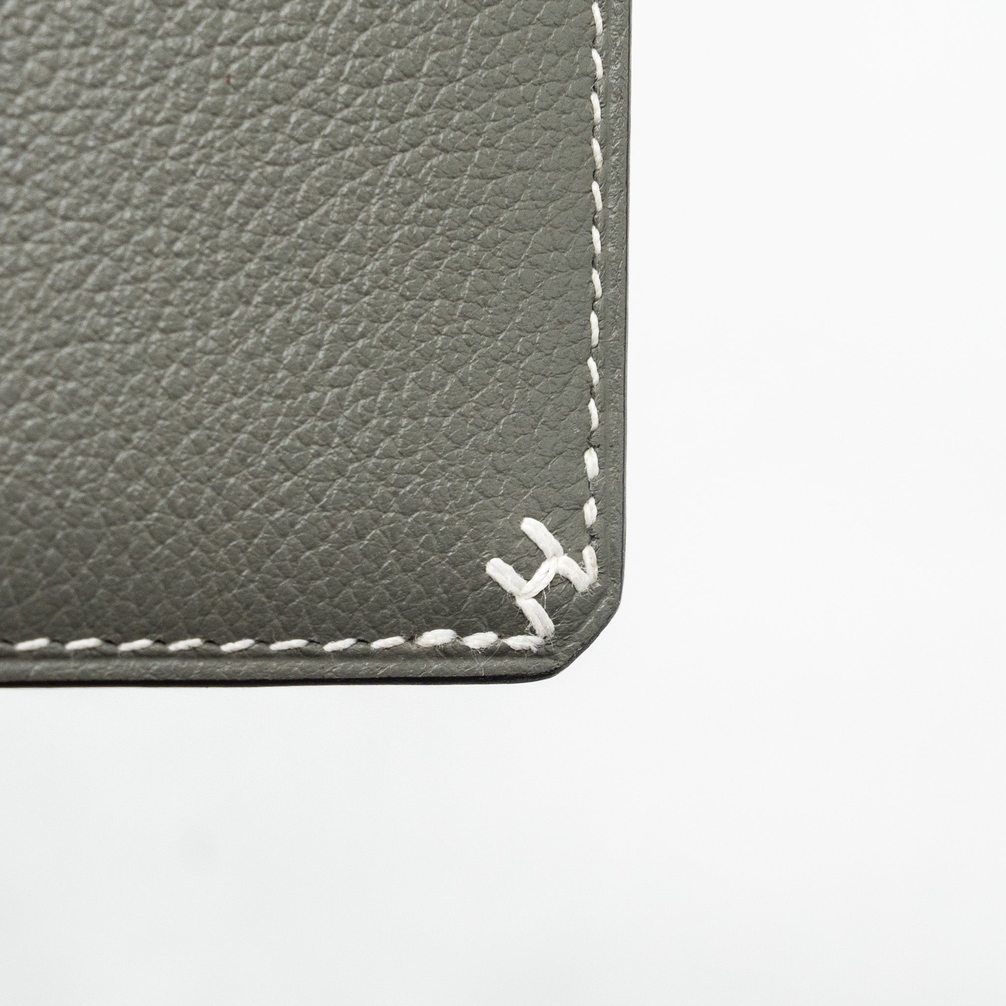HERMES PORTE-CARTER’S H SELLIER 3CC VEAU EVERCOLOR GRIS MEYER