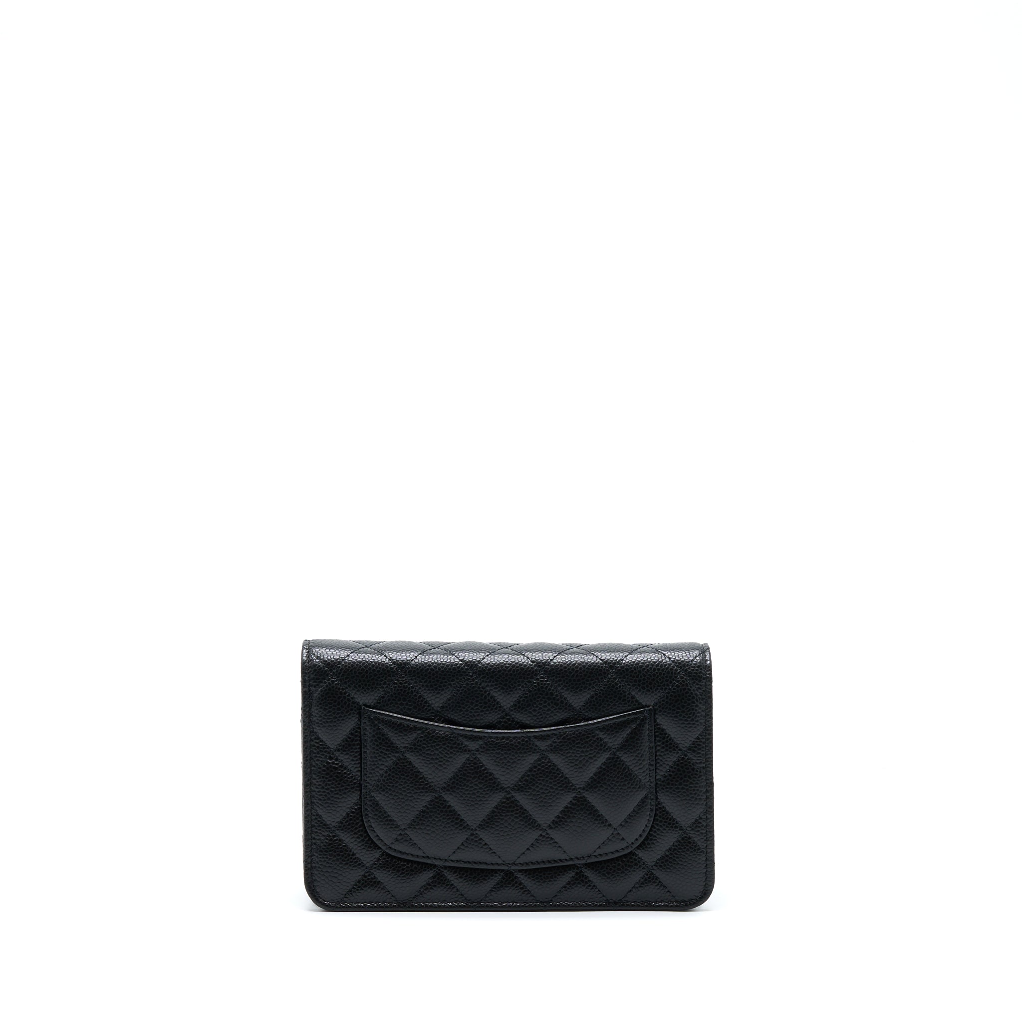 CHANEL CLASSIC WALLET ON CHAIN CAVIAR BLACK GHW (MICROCHIP)