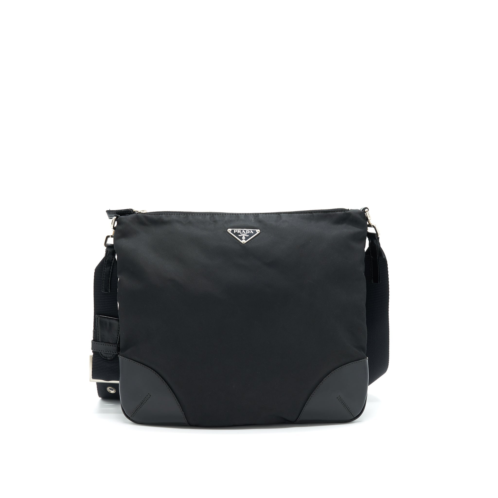 PRADA NYLON CROSSBODY BAG IN BLACK