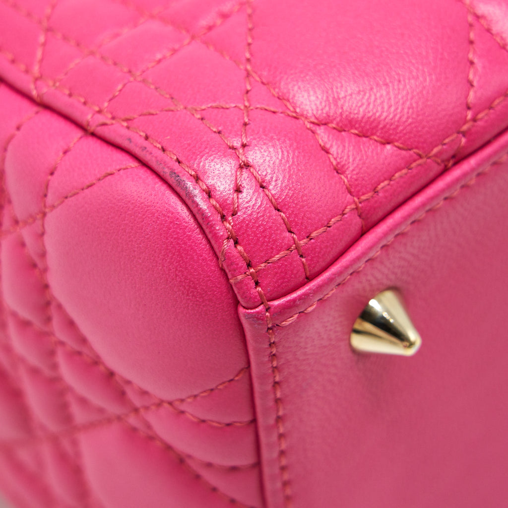 DIOR LADY DIOR BAG MEDIUM PINK GHW