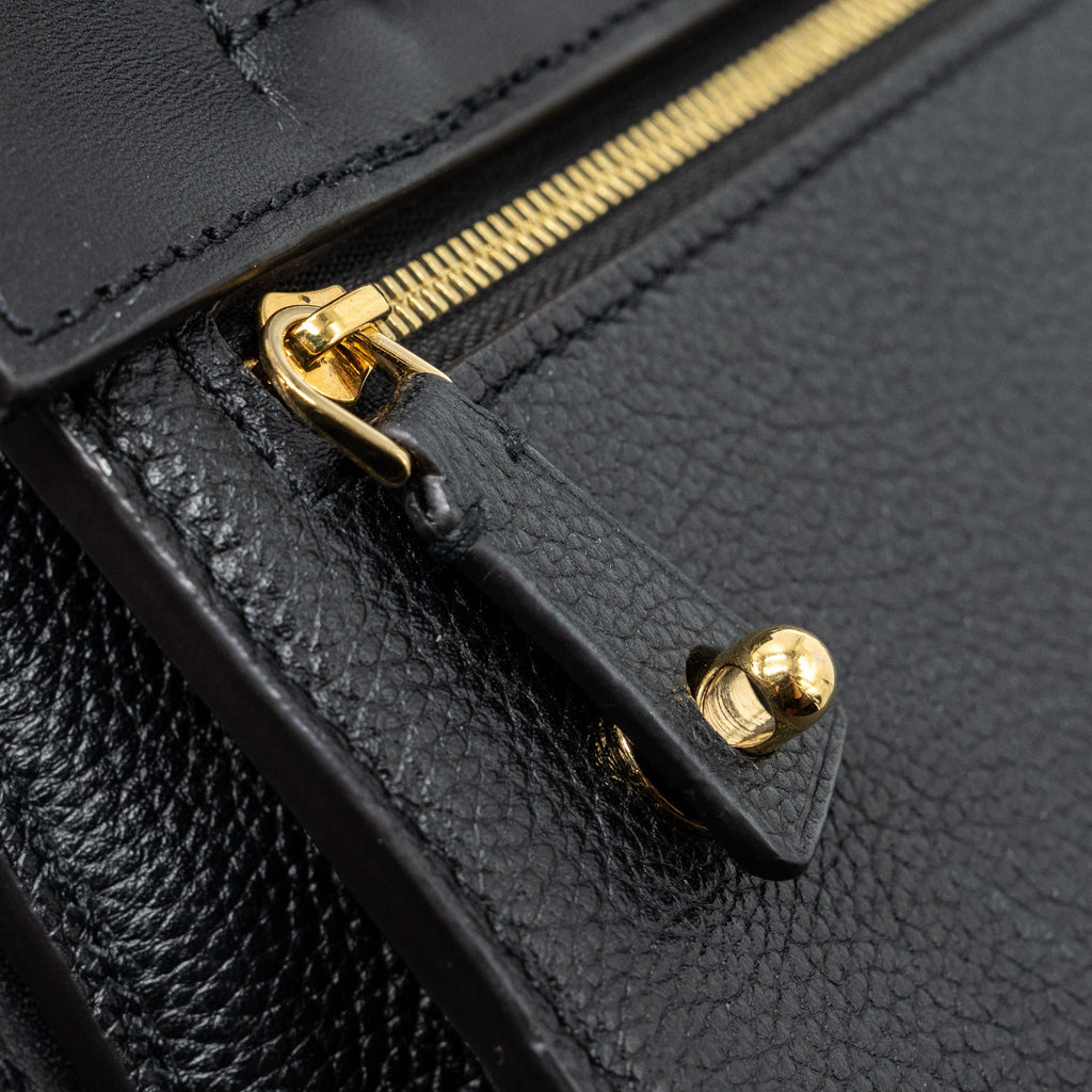 LOUIS VUITTON FLAP SHOULDER BAG CALFSKIN BLACK GHW