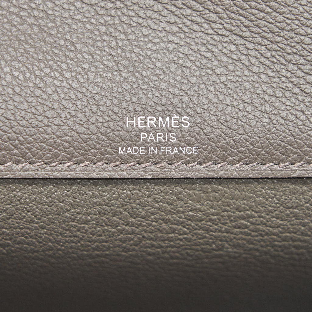 HERMES POUCHETTE KELLY DEPENCHES 25 VEAU EVERCOLOUR 8F GRIS ETAIN SHW
