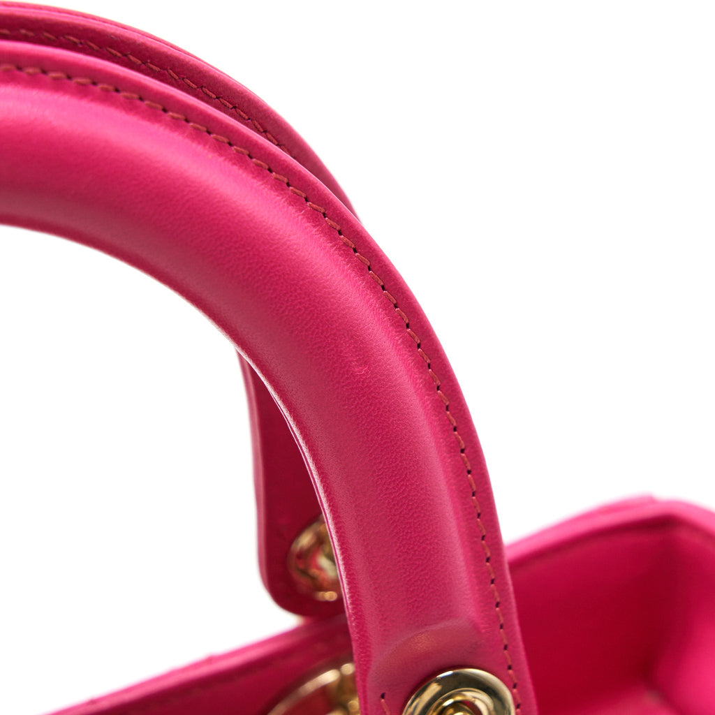 DIOR LADY DIOR BAG MEDIUM PINK GHW