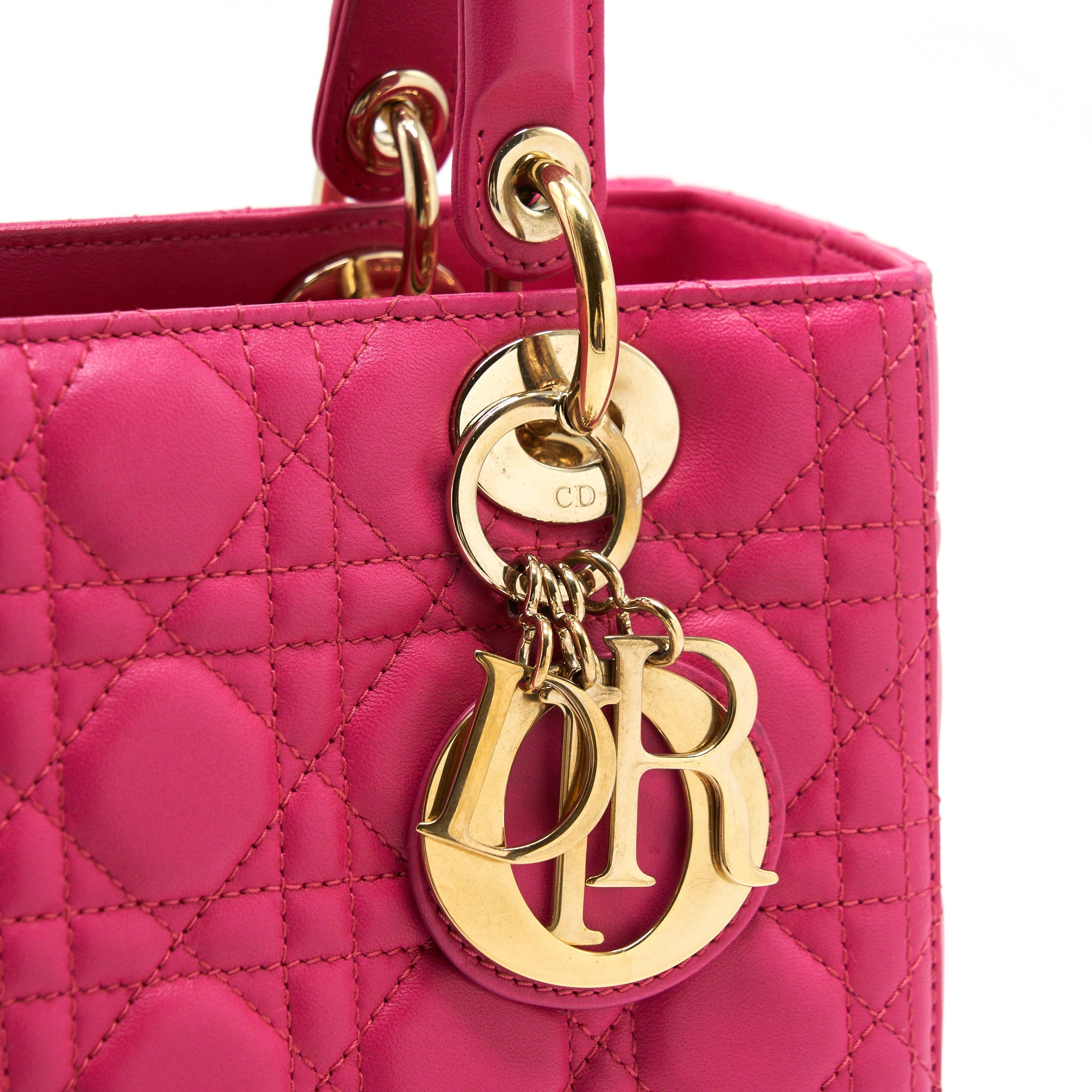 DIOR LADY DIOR BAG MEDIUM PINK GHW