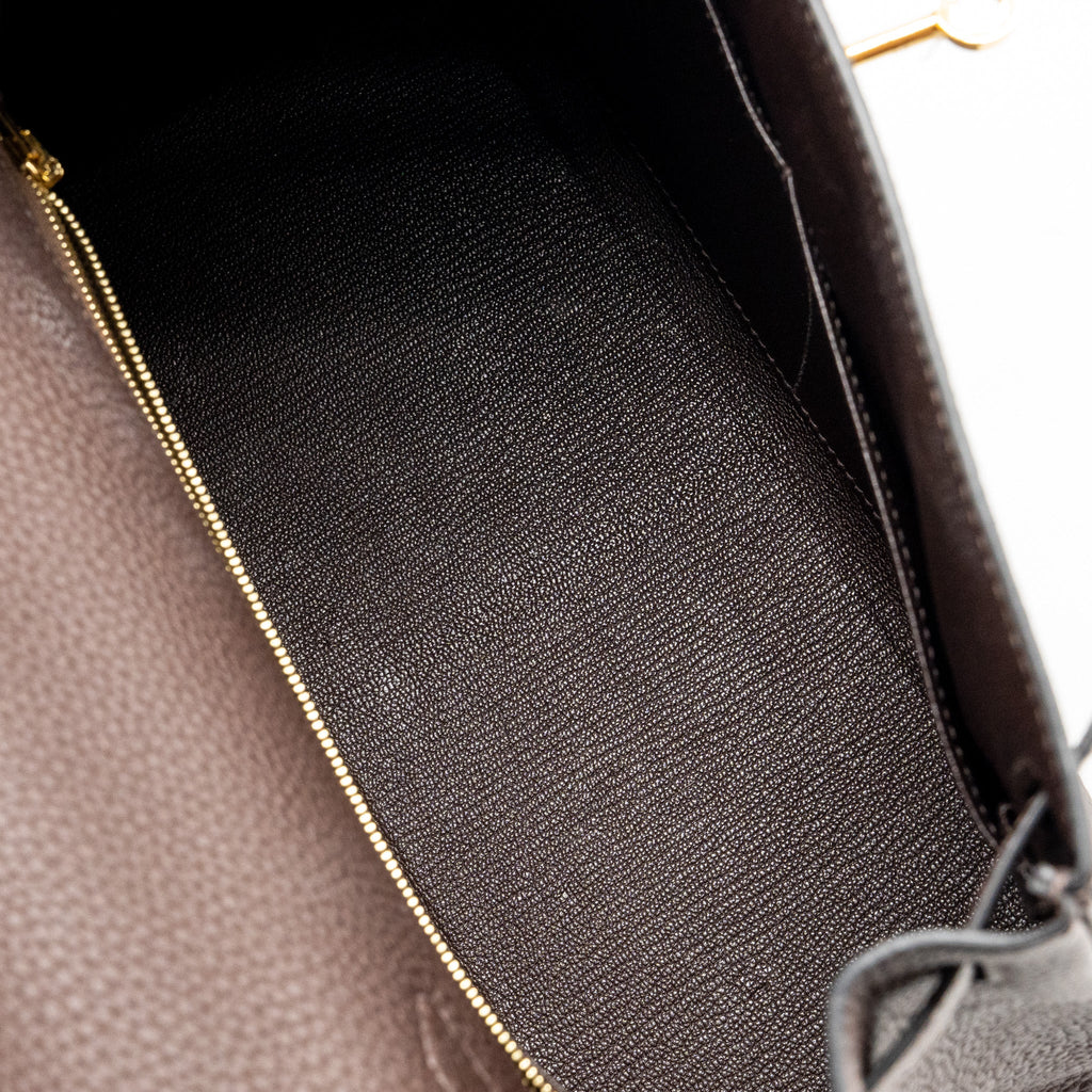 HERMES KELLY 28 TOGO CHOCOLATE GHW
