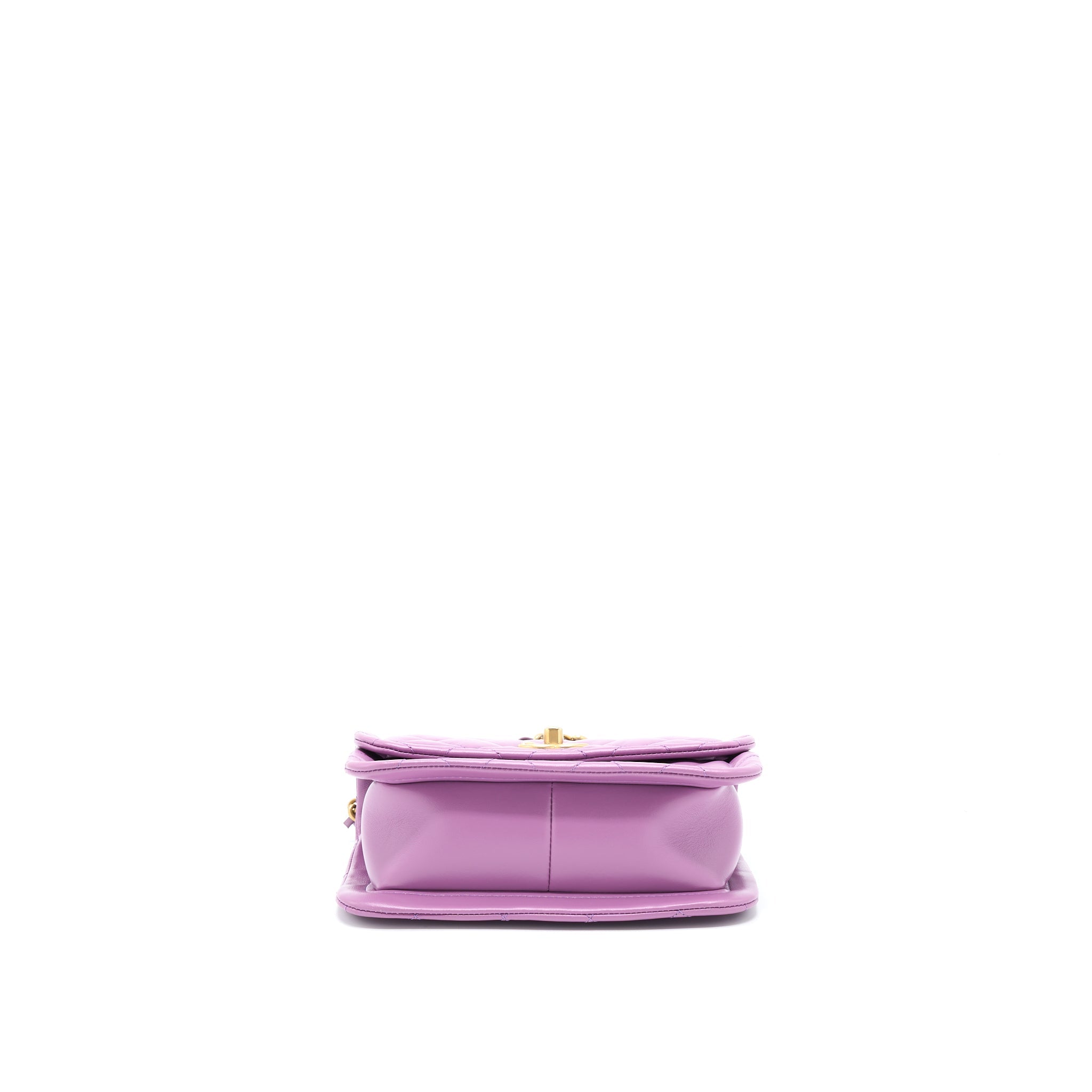 CHANEL SQUARE FLAP BAG LAMBSKIN LIGHT PURPLE BRUSHED GHW