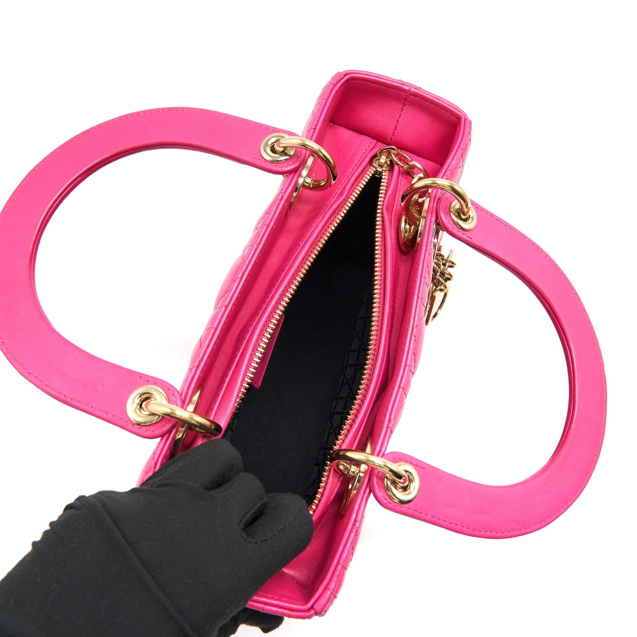 DIOR LADY DIOR BAG MEDIUM PINK GHW