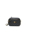 CHANEL CAMERA CASE QUILTED CALFSKIN BLACK GHW