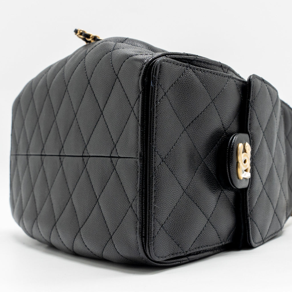 CHANEL SMALL 25 BAG CAVIAR BLACK GHW (MICROCHIP)