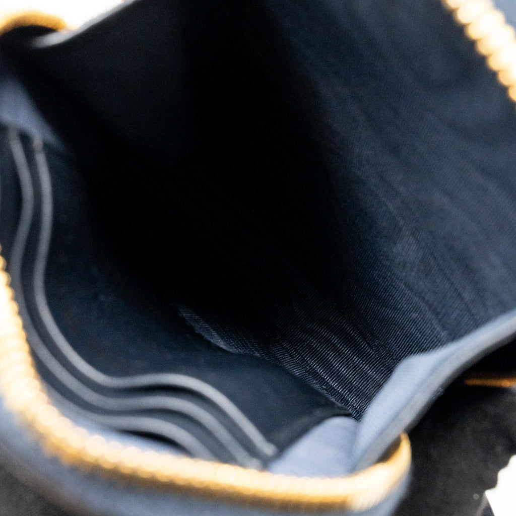 DIOR 30 MONTAIGNE PHONE POUCH OBLIQUE JACQUARD CANVAS NAVY GHW