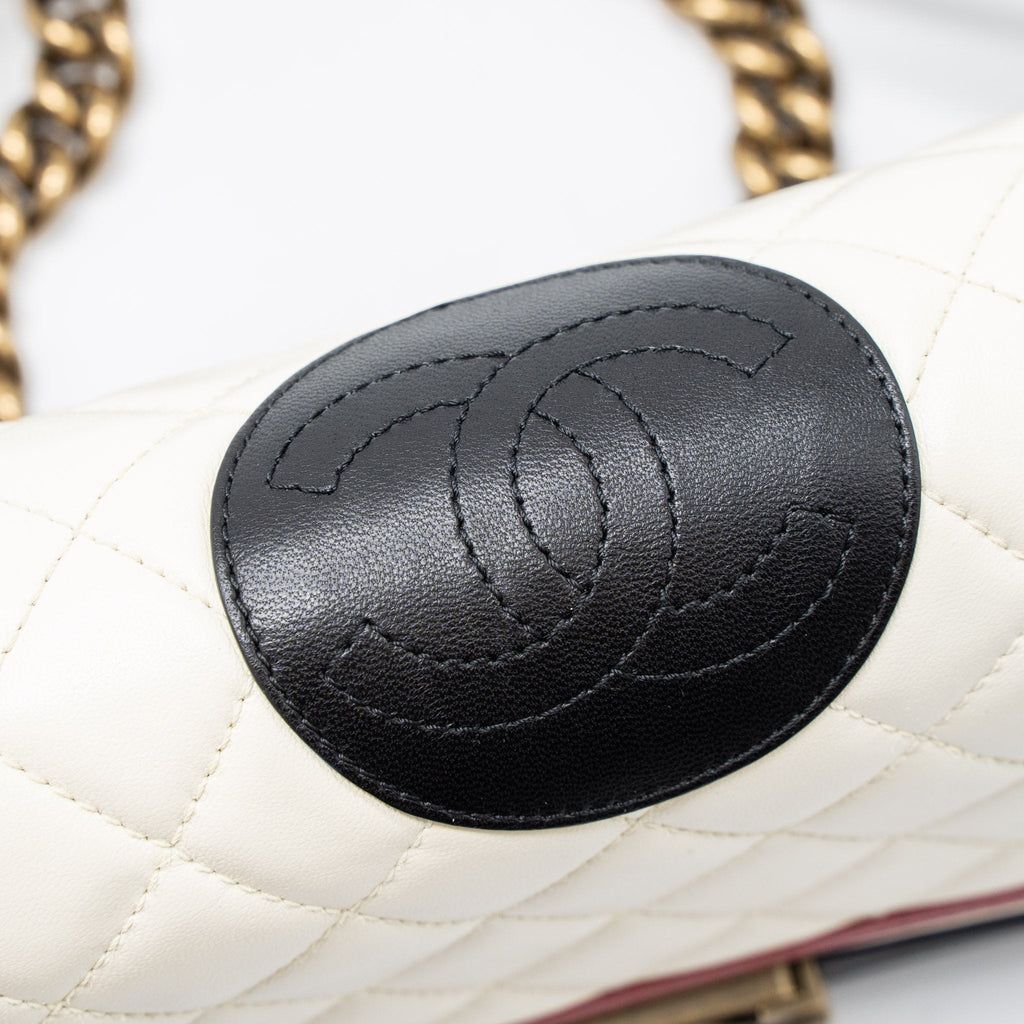 CHANEL MEDIUM BOY BAG LAMBSKIN MULTICOLOUR RUTHENIUM MULTICOLOUR HARDWARE