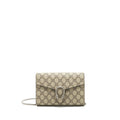 GUCCI DIONYSUS CHAIN WALLET BEIGE GG SUPREME CANVAS AND LEATHER SHW