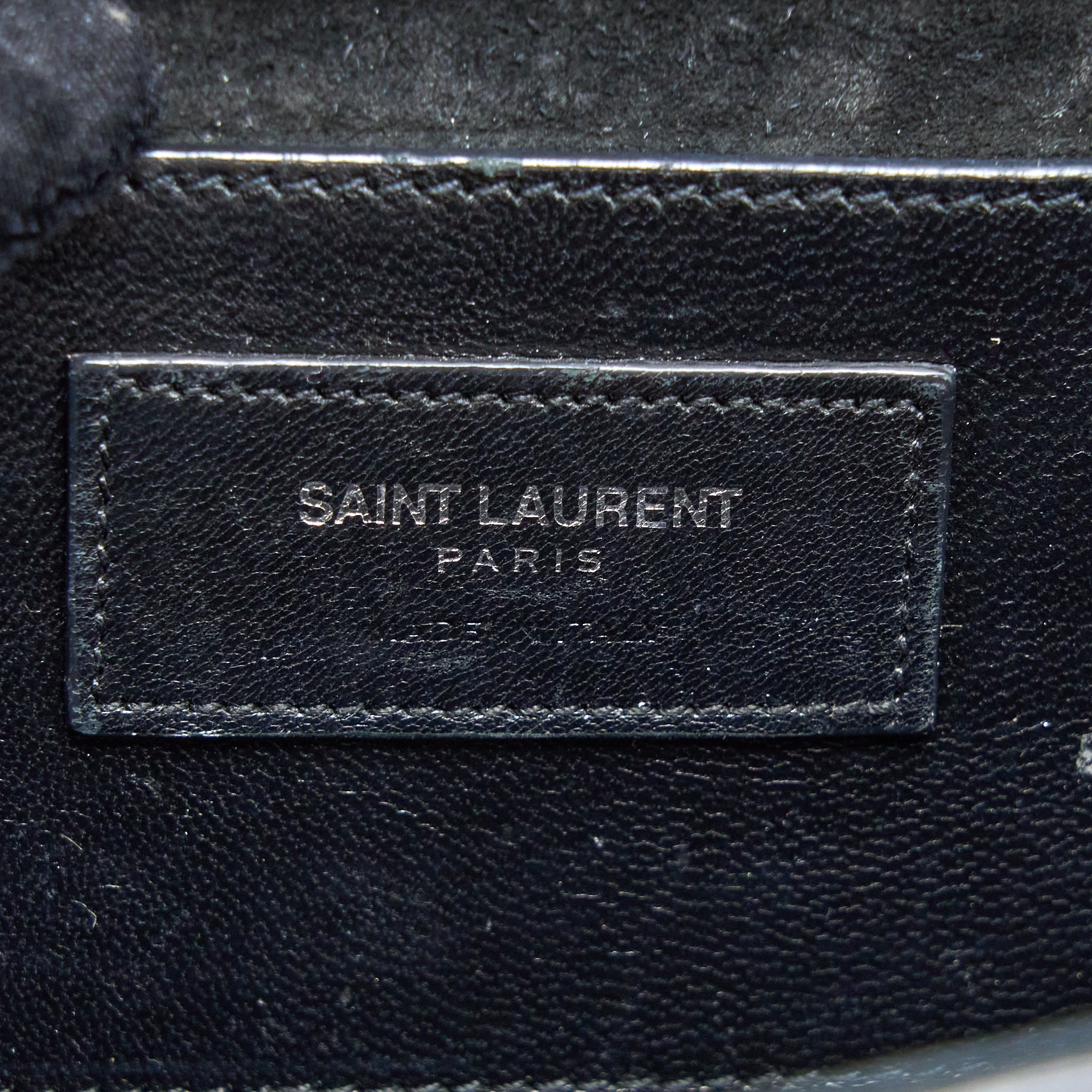 SAINT LAURENT KATE BAG CROC EMBOSSED LEATHER GREY SHW