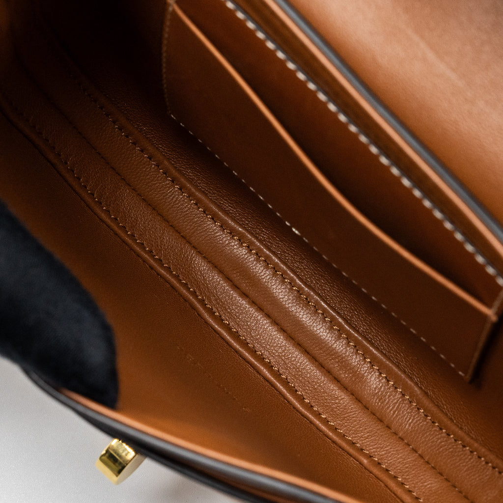 CELINE BESACE BAG CALFSKIN BROWN GHW