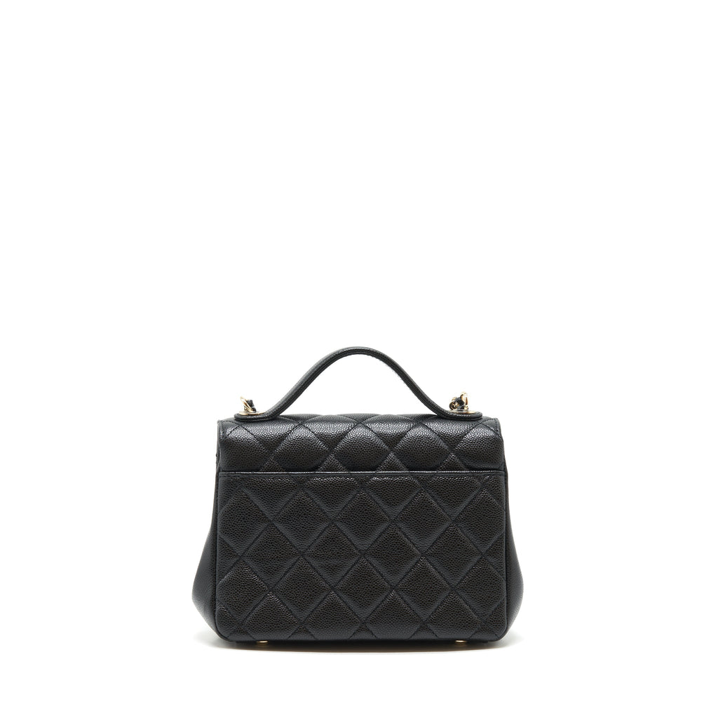CHANEL SMALL BUSINESS AFFINITY CAVIAR BLACK LGHW (MICROCHIP)